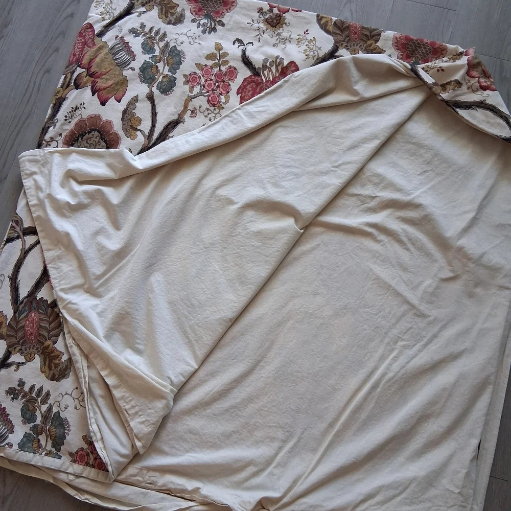 Pottery Barn Gianna Floral Duvet Cover Cotton Linen Queen